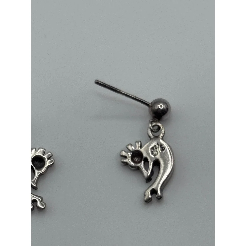 Small Shubes Dakota West Sterling Silver Kokopelli Earrings Southwestern